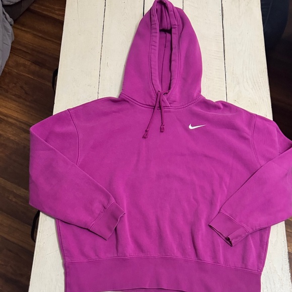 Nike Magenta Hoodie with White Logo - Picture 1 of 8